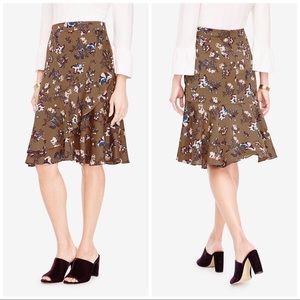 Ann Taylor Floral Print Flounce Skirt